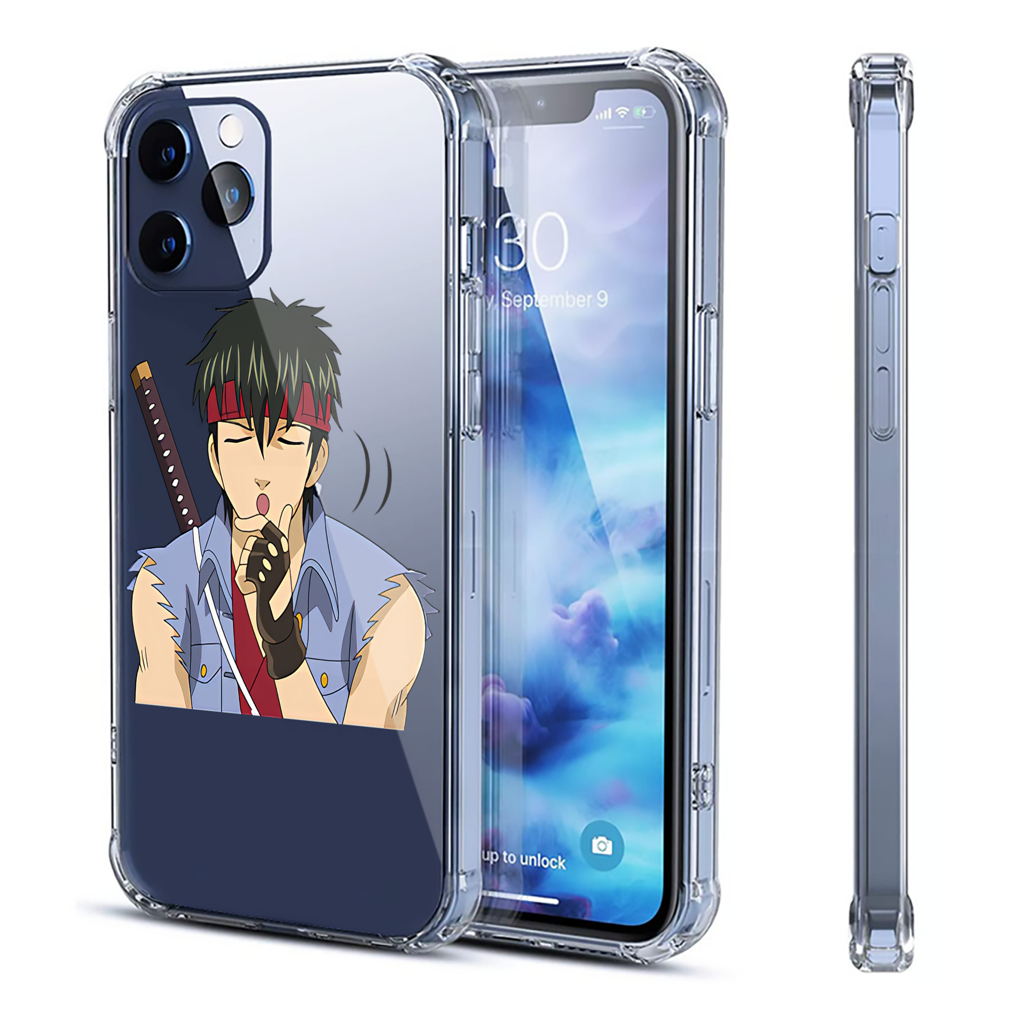 （画像用） ぎんたま 坂田銀時（さかたぎんとき） 神楽 志村新八（しむら しんぱち） GINTAMA Sakata Gintoki Kagura Shimura Shinpachi 【iPhone 12シリーズ対応】透明スマホケース（クリアソフトケース）
